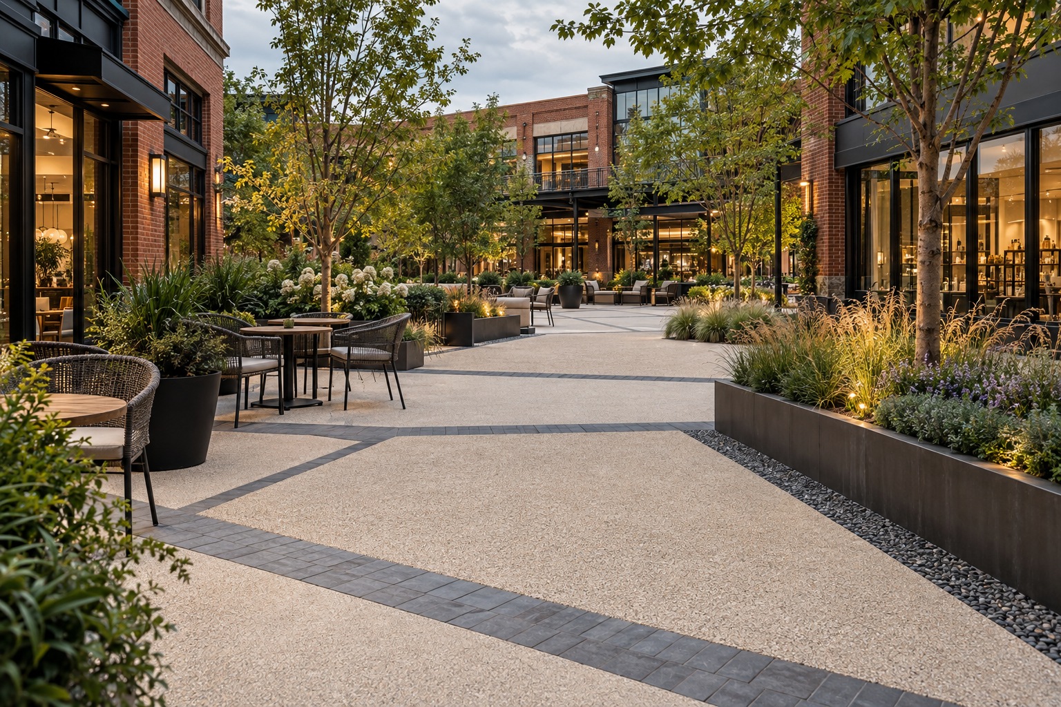 Colorado design concept: commercial courtyard bands