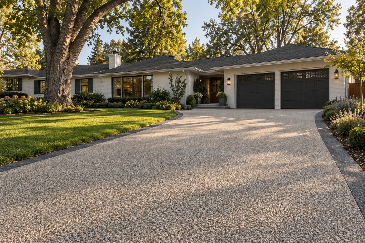 Illustrative Colorado home with a resin-bound stone driveway
