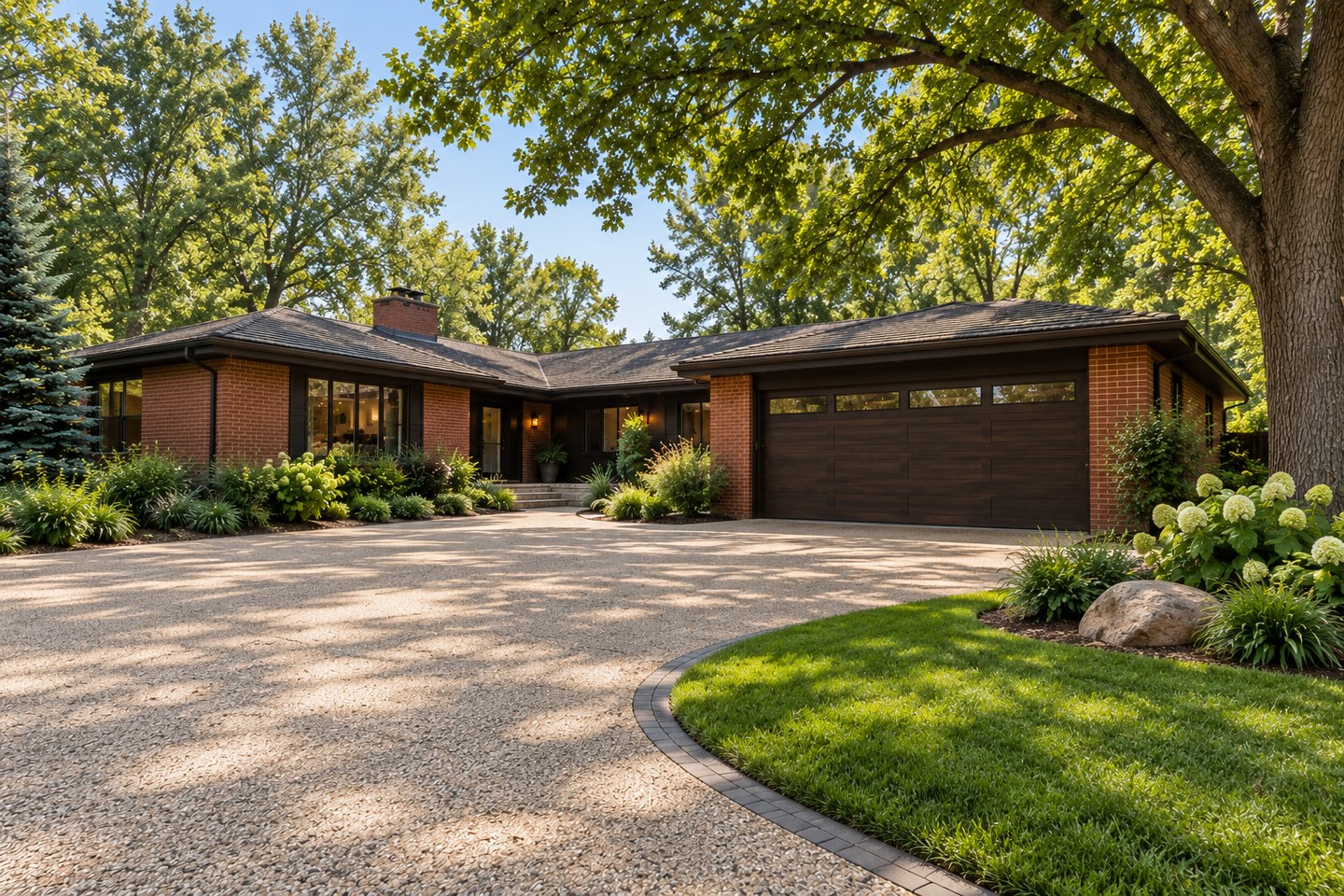 Colorado design visualization: Cherry Hills driveway, reverse view