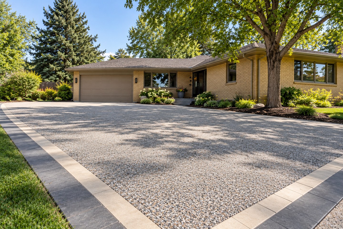 Colorado design visualization: Erie geometric paver border, reverse view