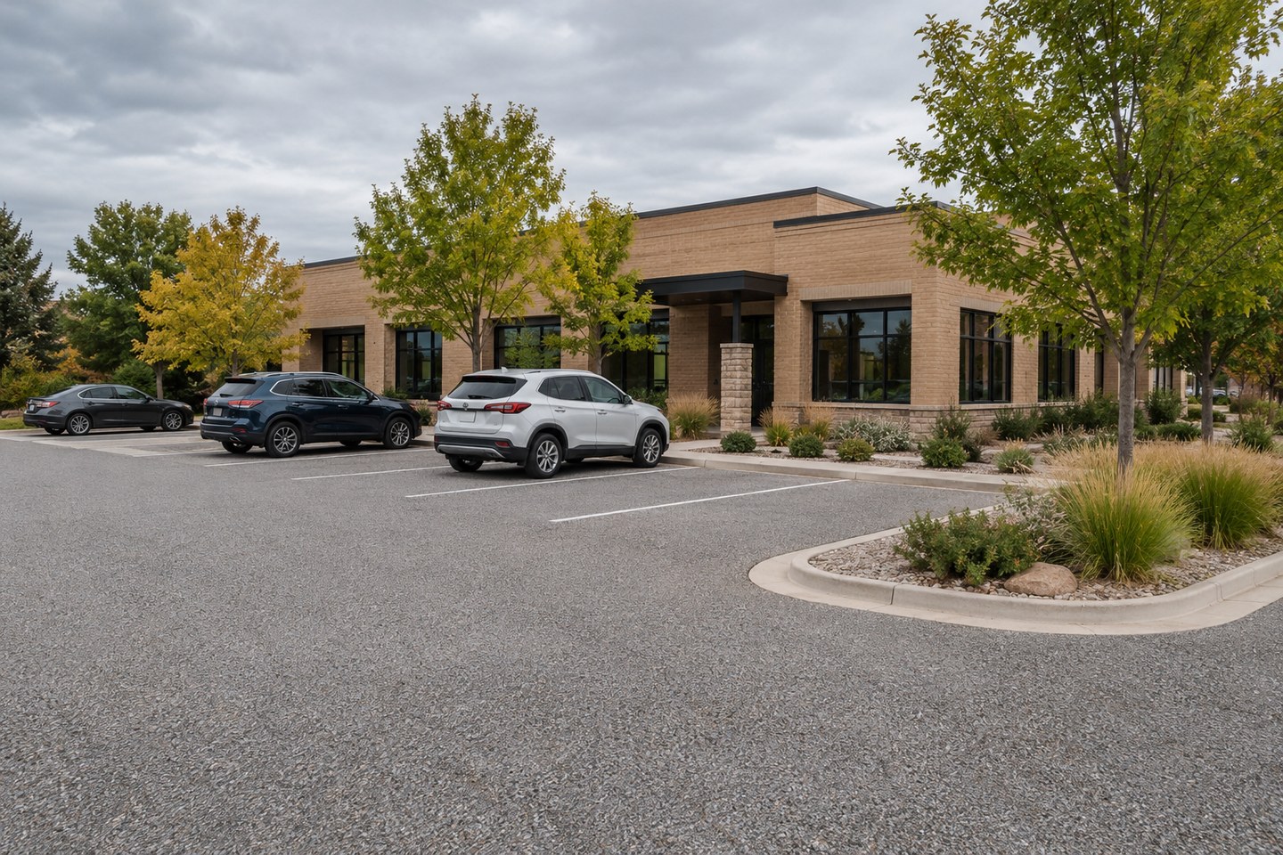 Colorado design visualization: Fort Collins commercial arrival, wide view