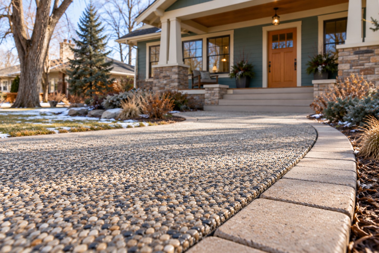 Colorado design visualization: Golden entry walkway, detail view