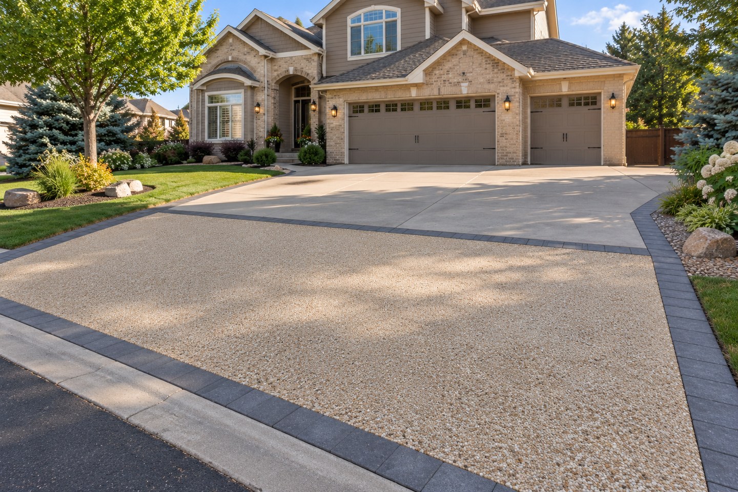 Colorado design visualization: Highlands Ranch driveway apron, reverse view