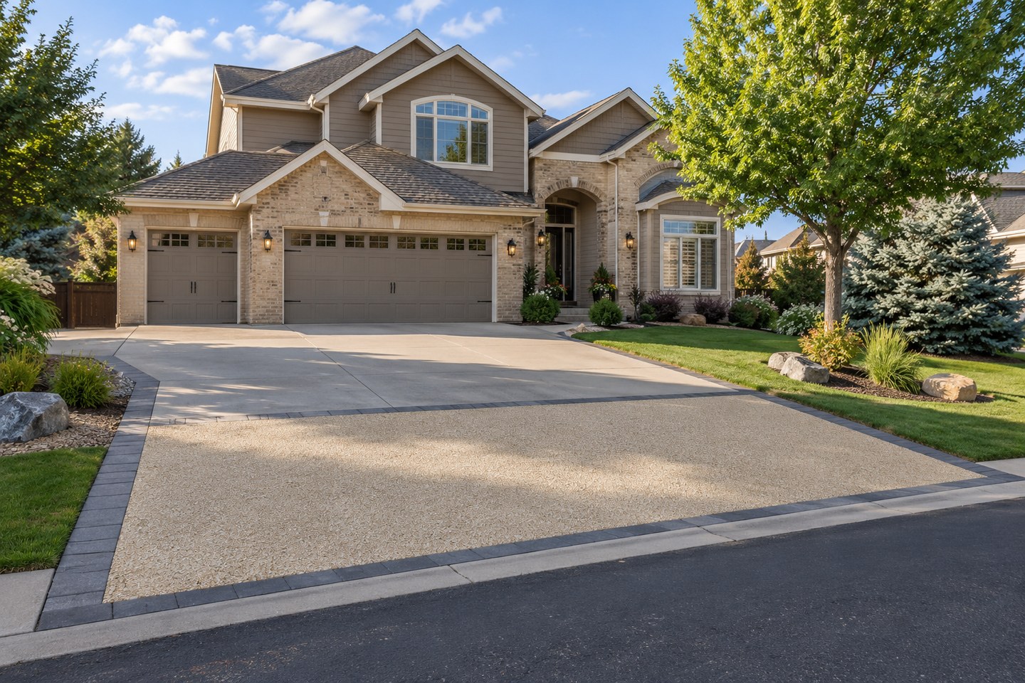 Colorado design visualization: Highlands Ranch driveway apron, wide view