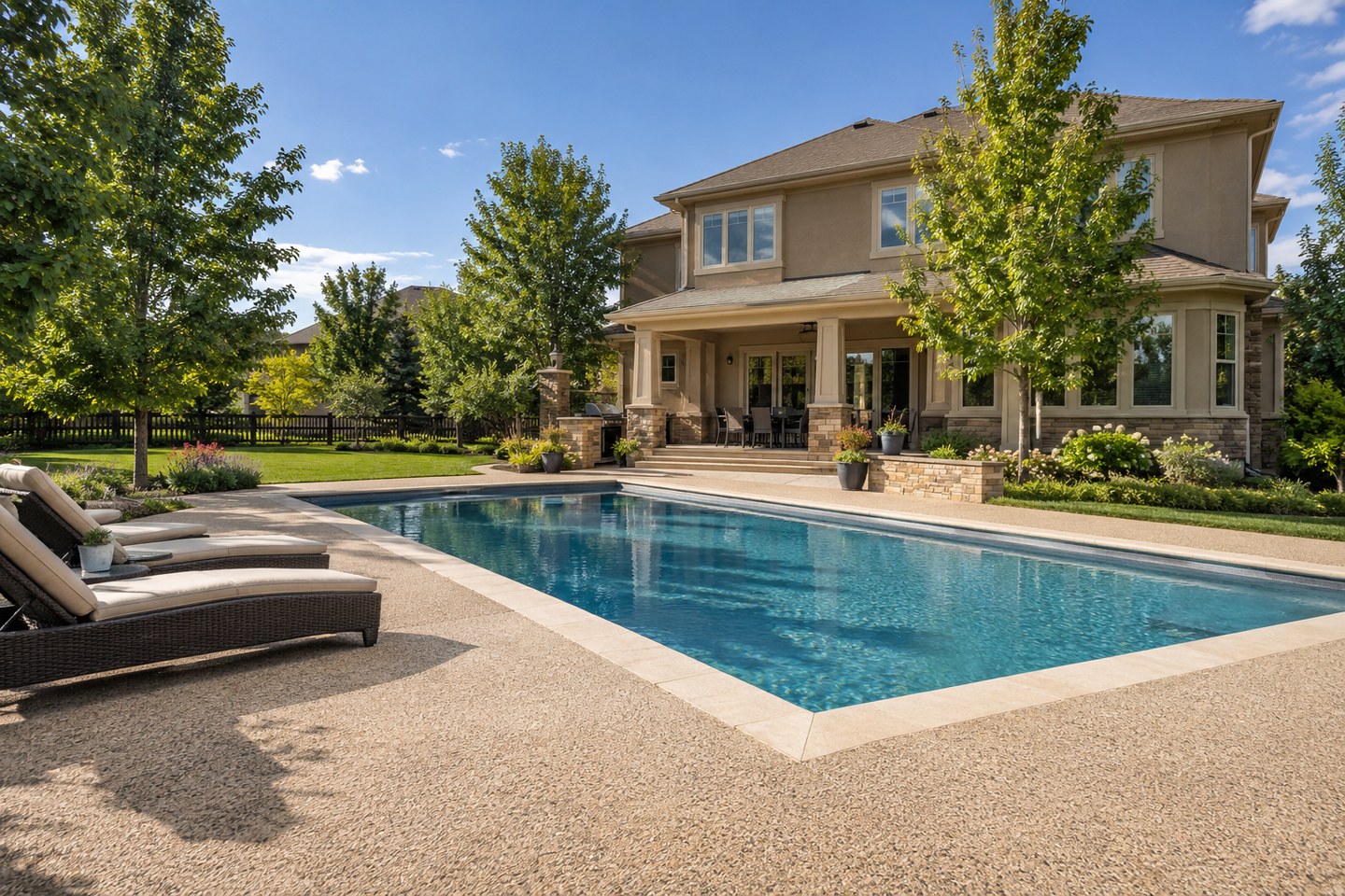 Colorado design visualization: Parker pool surround, wide view