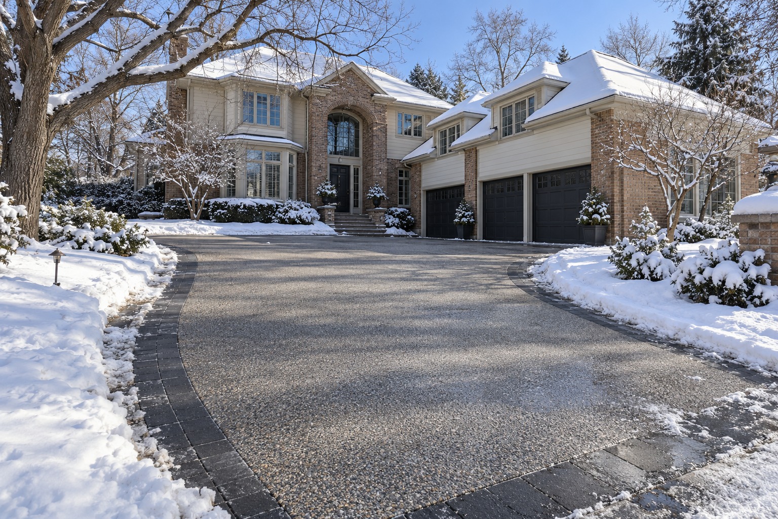 Illustrative Colorado winter driveway